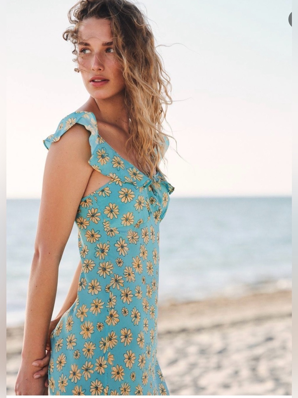NEW J.Crew Ruffle Cap-Sleeve Slip Maxi Dress in Retro Daisy Print size 8